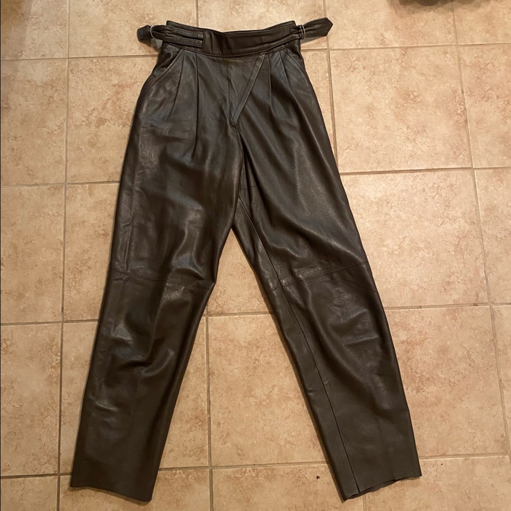 Vintage Brown Leather Pants